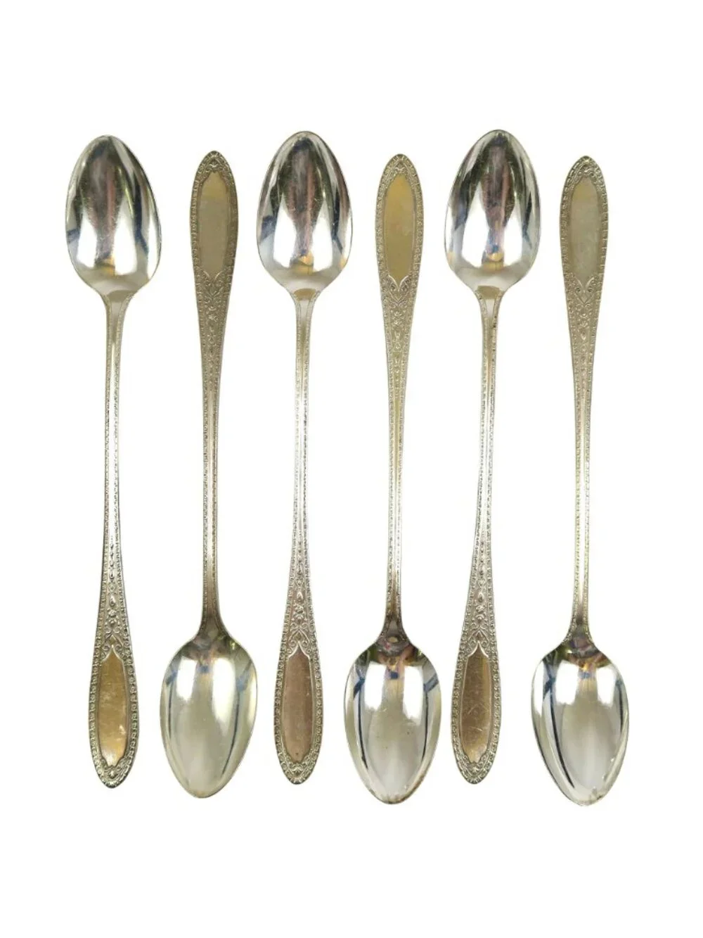 Ramona Lakewood Brentwood Iced Teaspoons (Set of 6) Oneida Silverplate Spoons